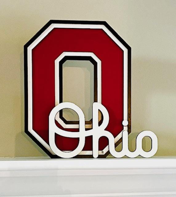 Ohio State University Layered Block O Ohio Script