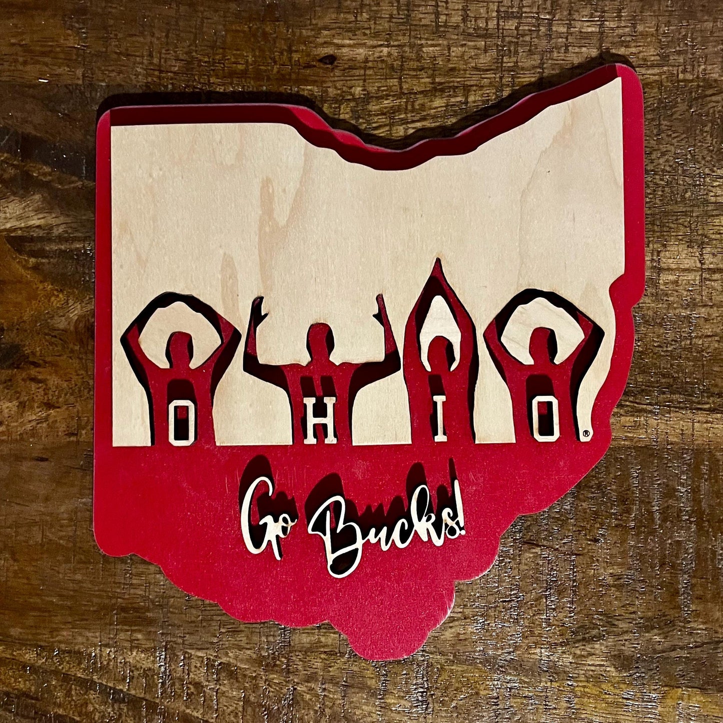 Ohio State University Go Bucks Layered Sign