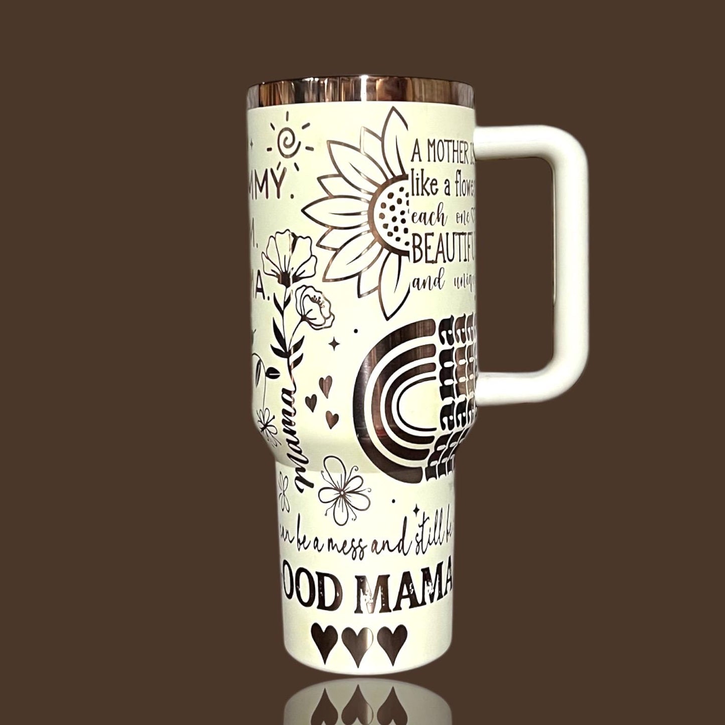 Mother mom mama gift 40oz Fully Engraved Stanley-Style Stainless Steel Tumbler