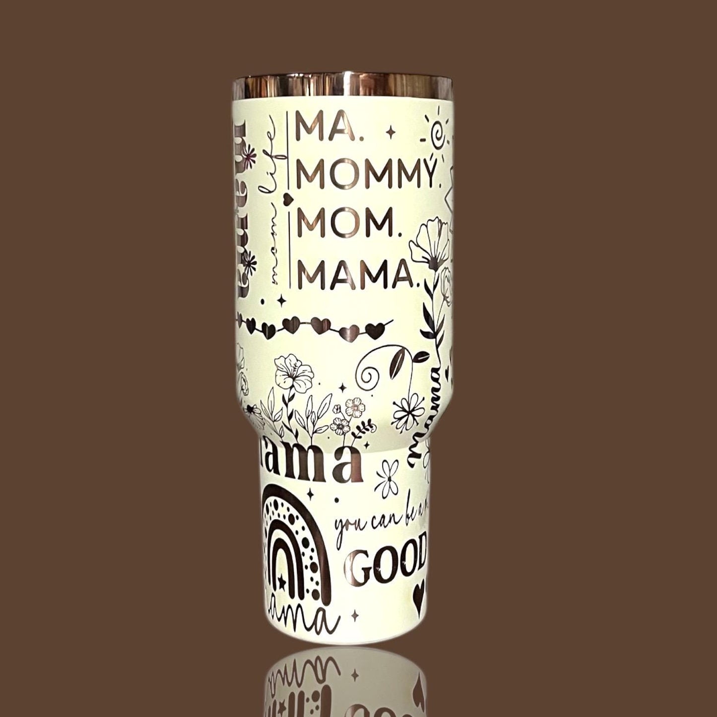 Mother mom mama gift 40oz Fully Engraved Stanley-Style Stainless Steel Tumbler