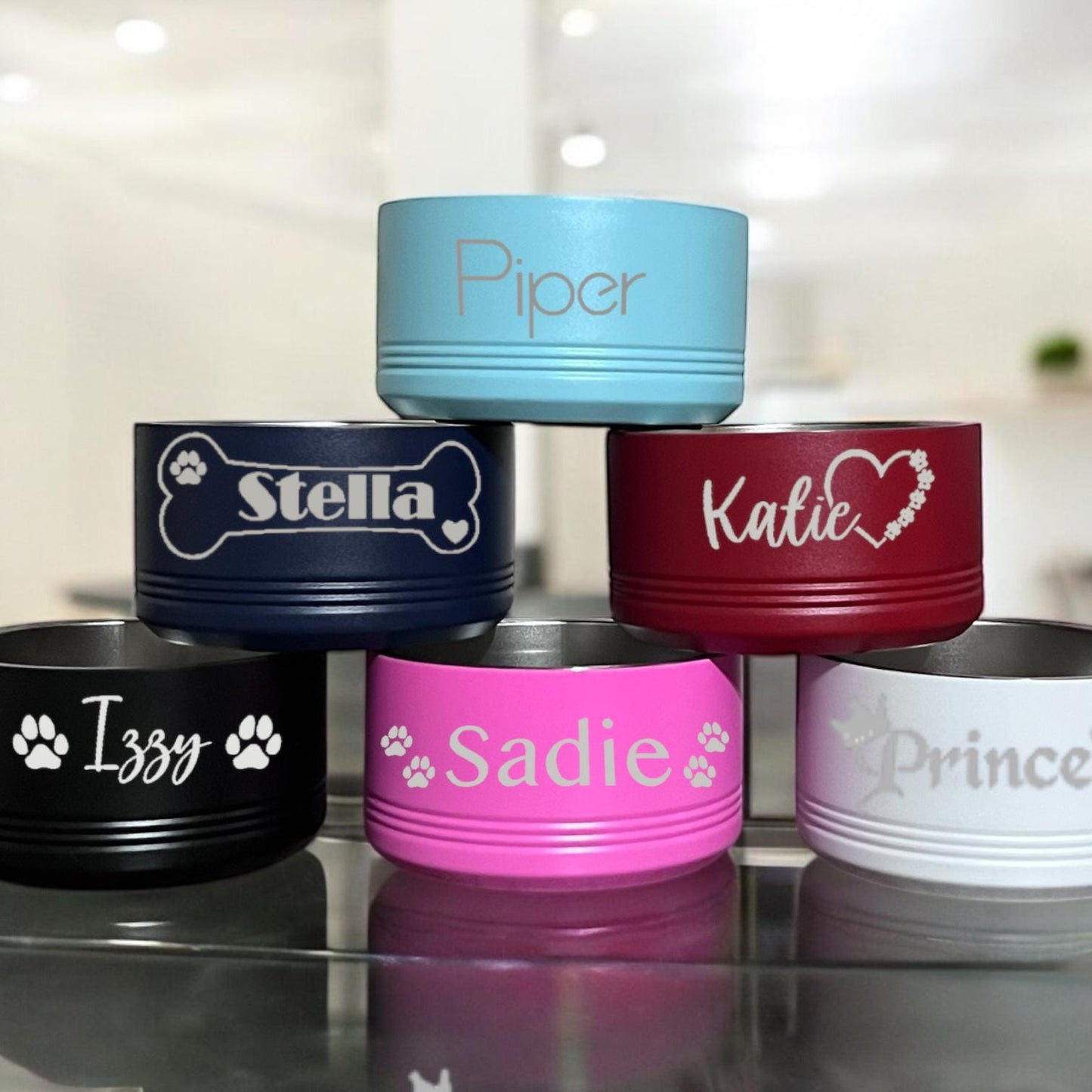 Personalized Stainless Steel Pet Bowl: Engraved Non-Slip Dog Cat Bowl