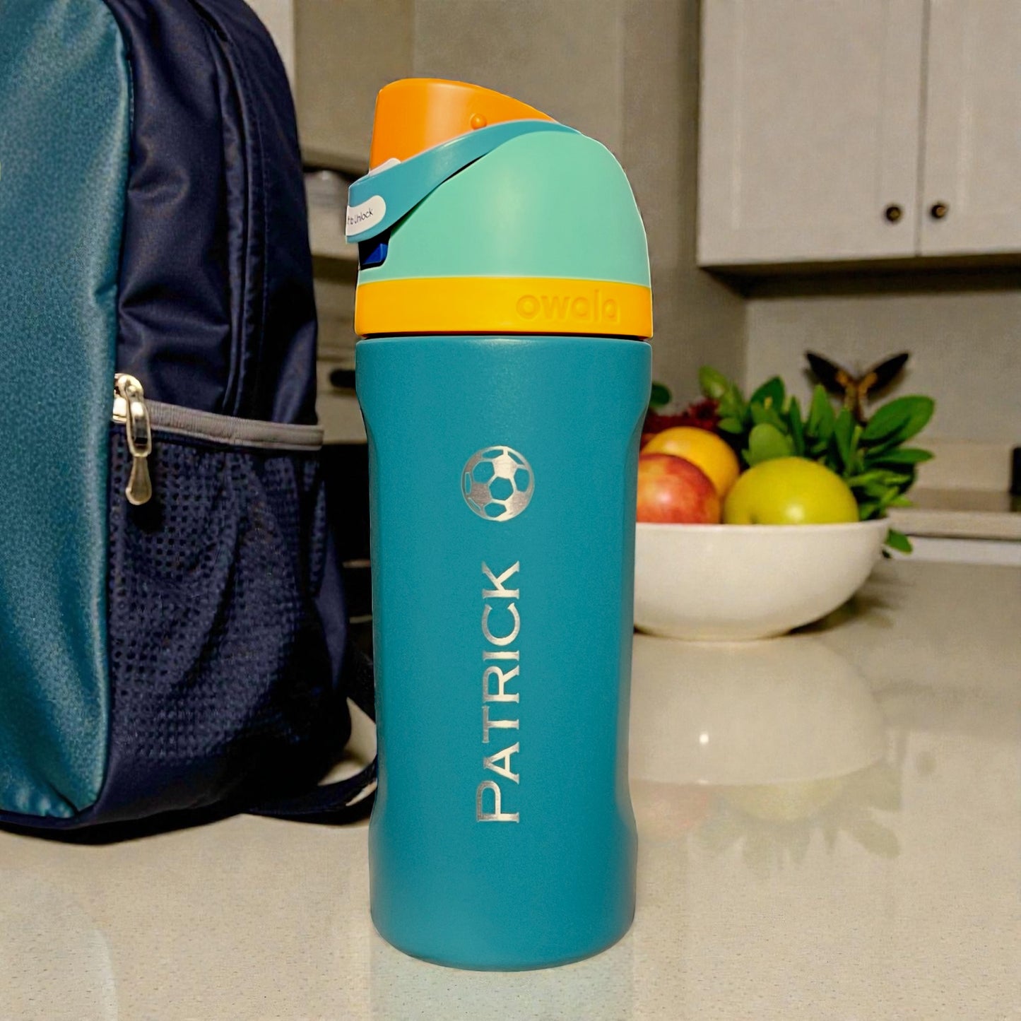 Personalized Kids Owala 16oz FreeSip Custom Engraved Water Bottle with Art