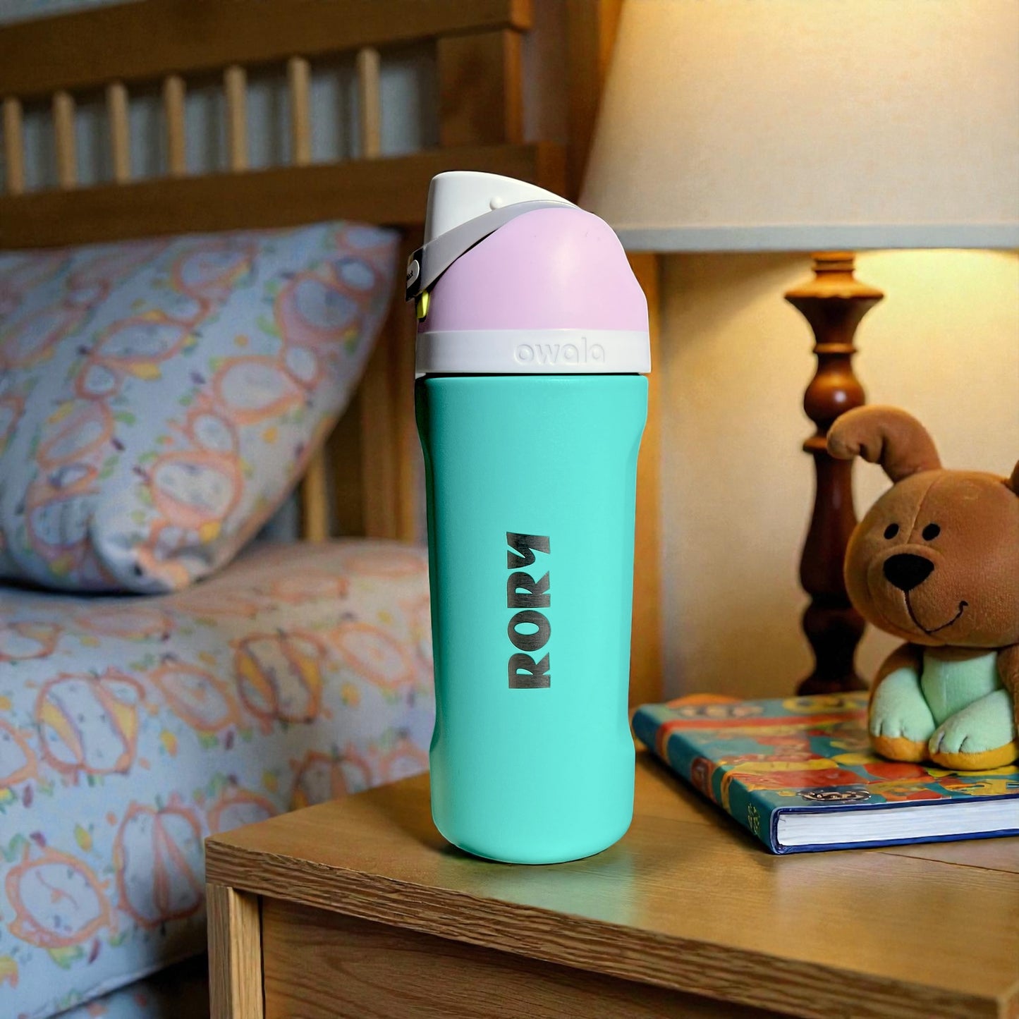 Personalized Kids Owala 16oz FreeSip Custom Engraved Water Bottle with Art