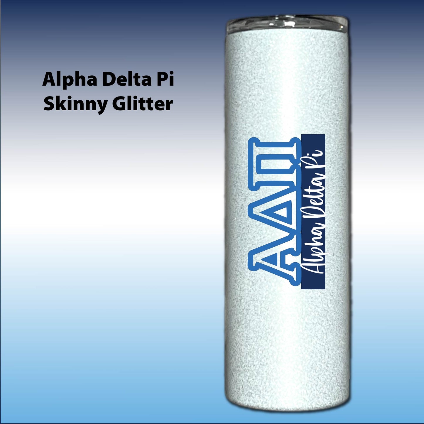 Alpha Delta Pi Letter Tumbler | ADPi Sorority Name Overlay | Owala or Glitter Skinny