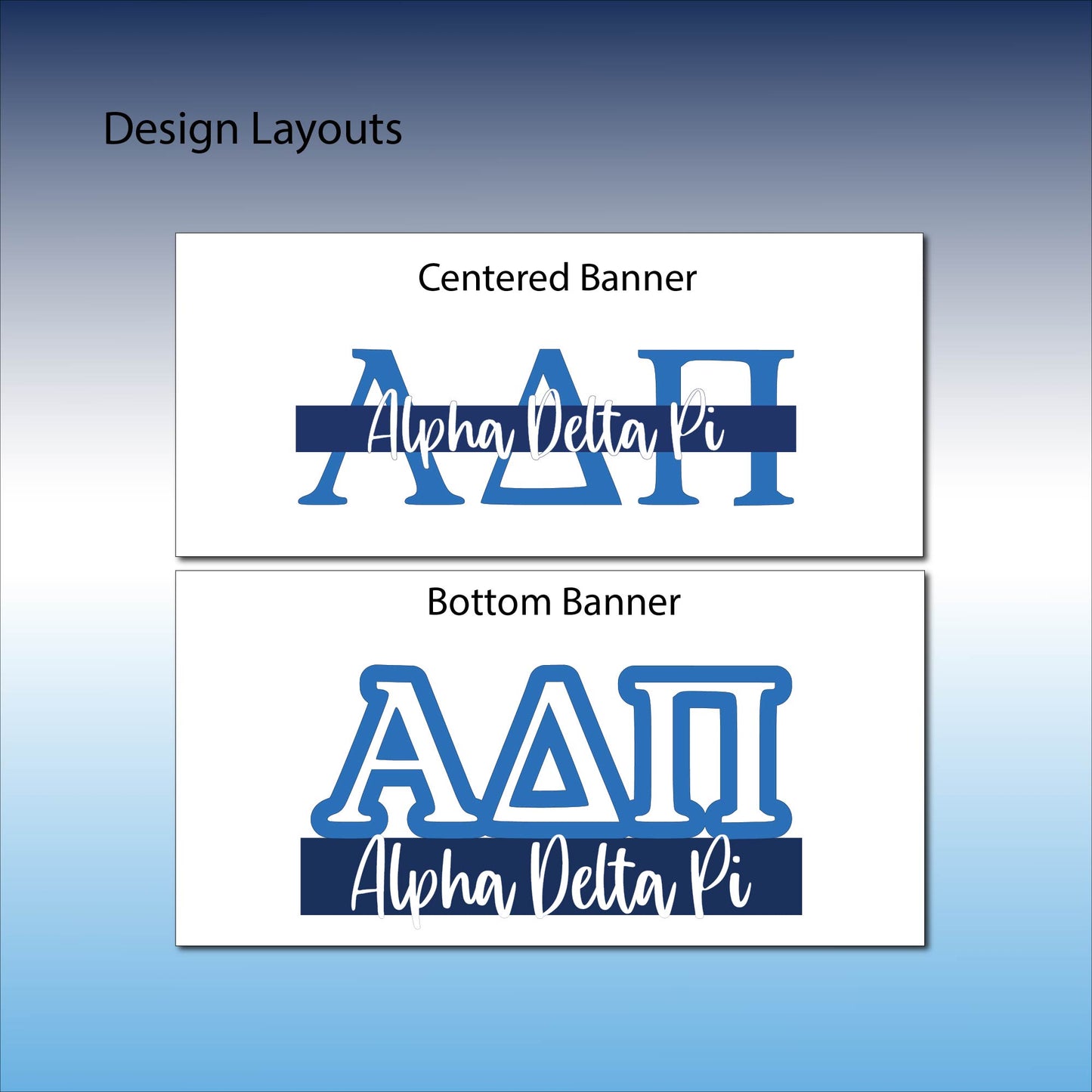 Alpha Delta Pi Letter Tumbler | ADPi Sorority Name Overlay | Owala or Glitter Skinny