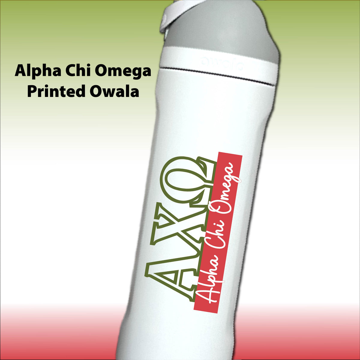 Alpha Chi Omega Greek Letter Tumbler | AXO Sorority Name Overlay | Owala or Skinny