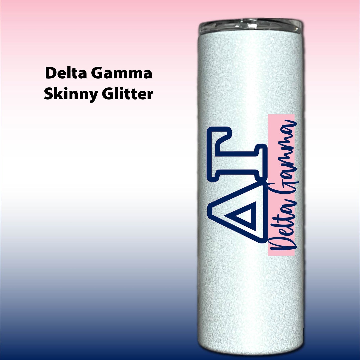 Delta Gamma Letter Tumbler | DG Sorority Name Overlay | Owala or Glitter Skinny
