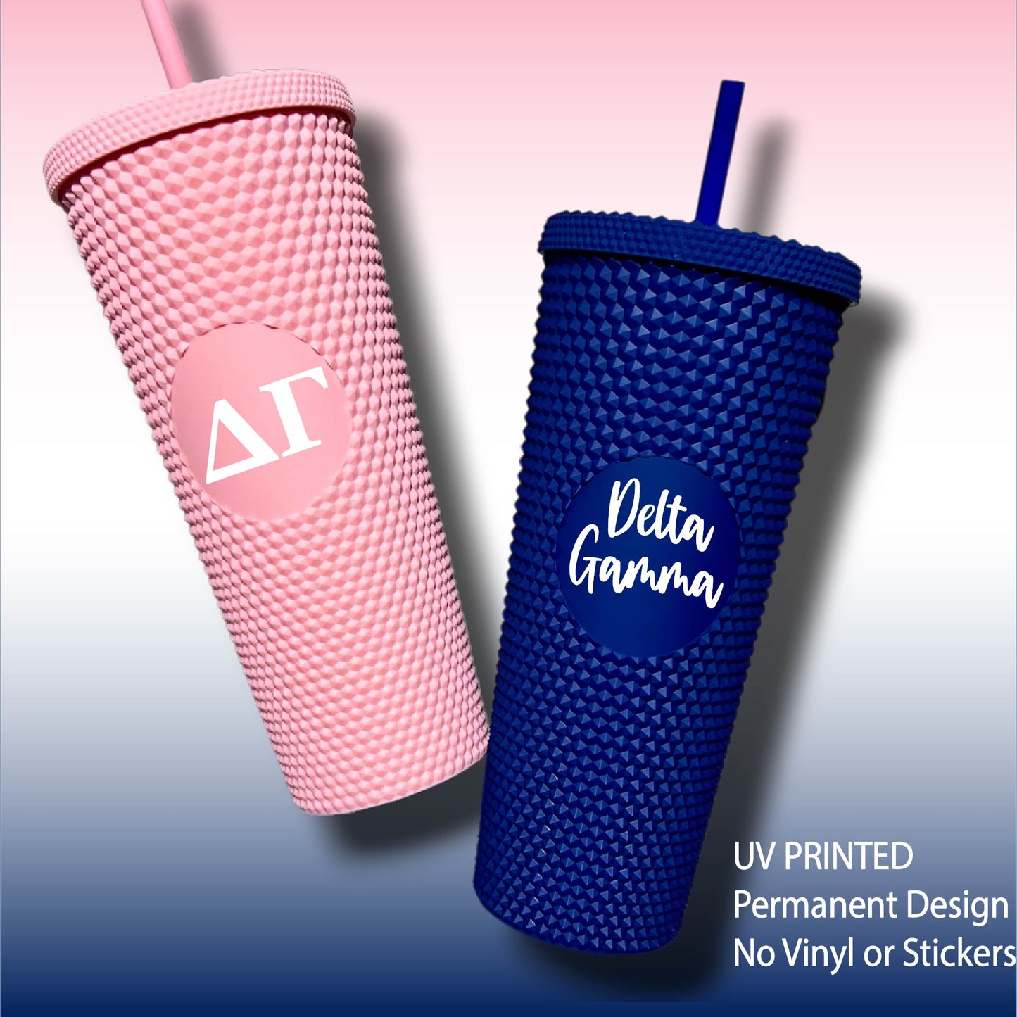 Delta Gamma Star Studded Tumbler Greek Letters or Name UV Printed Sorority Cup