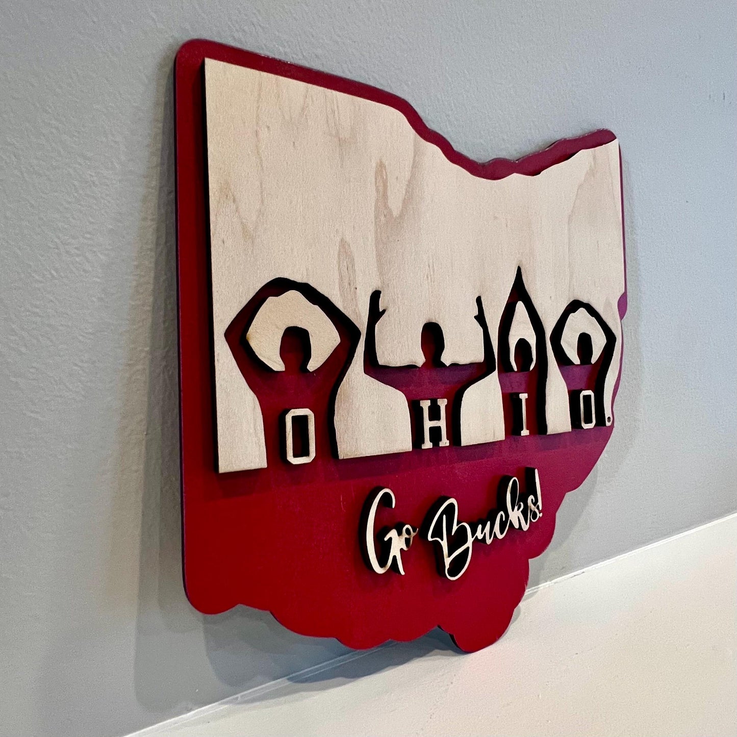 Ohio State University Go Bucks Layered Sign