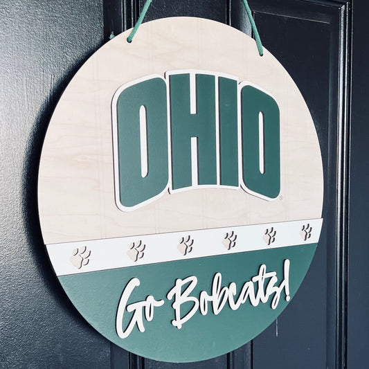 Ohio University Go Bobcats Door Hanger