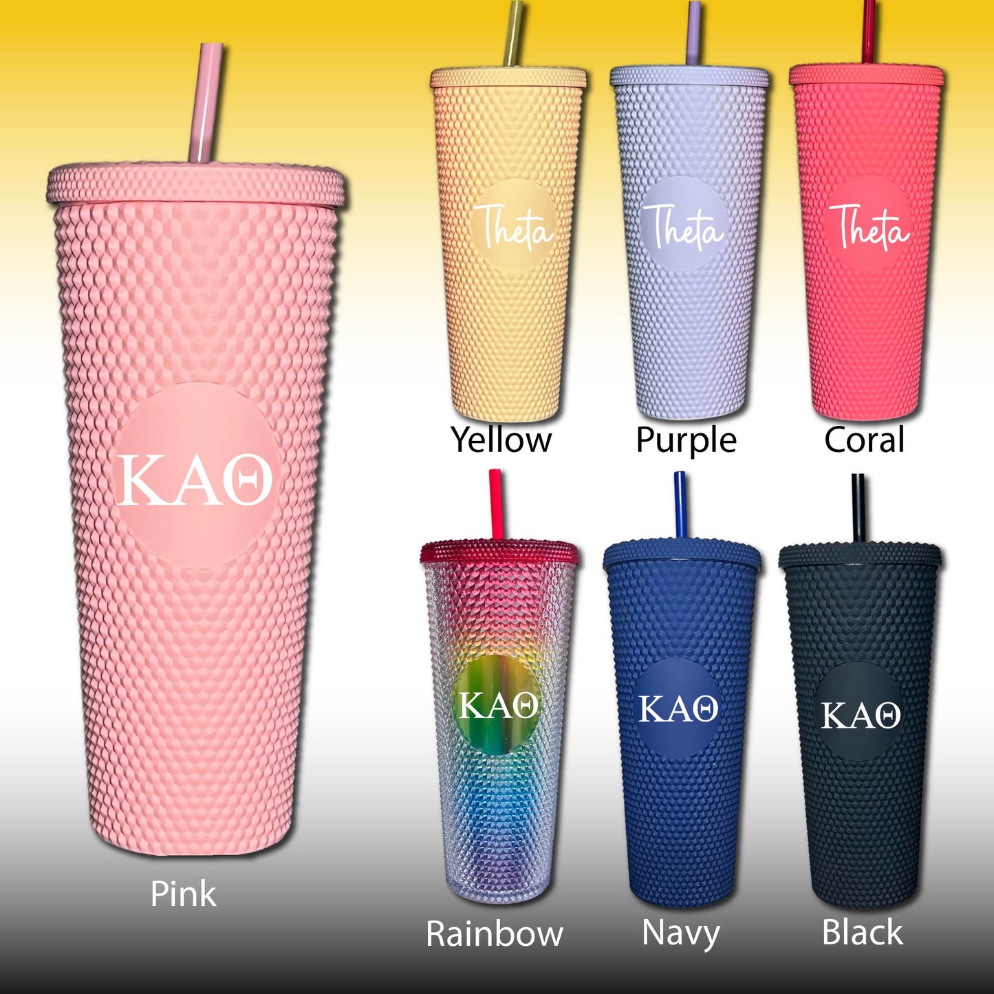 Kappa Alpha Theta Star Studded Tumbler Greek Letters or Name UV Printed Sorority Cup