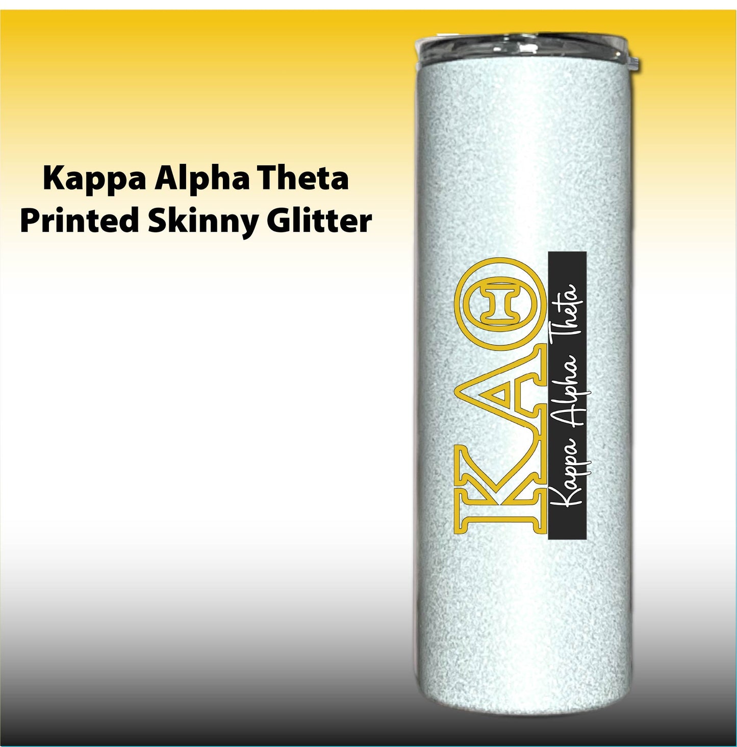 Kappa Alpha Theta Letter Tumbler | Theta Sorority Name Overlay | Owala or Glitter Skinny