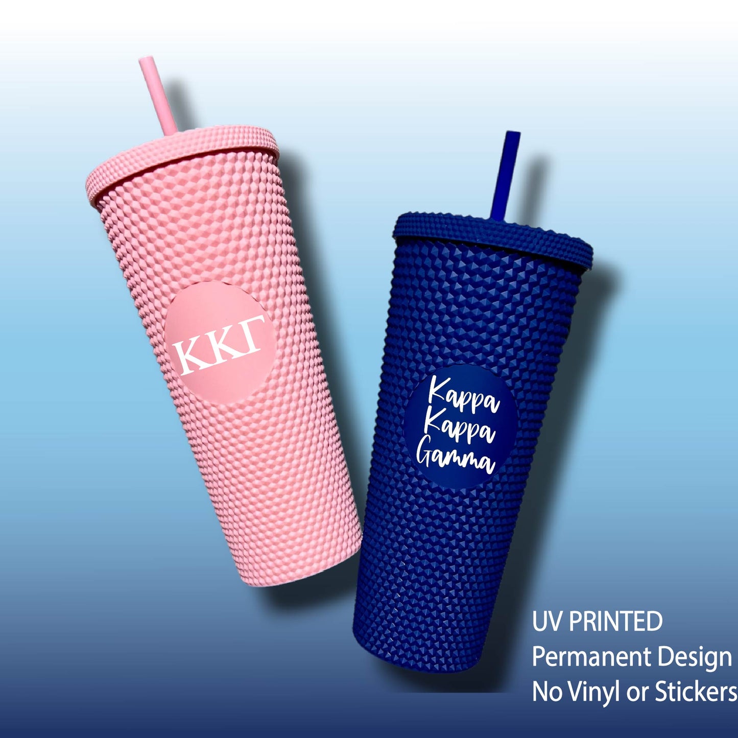 Kappa Kappa Gamma Star Studded Tumbler Greek Letters or Name UV Printed Sorority Cup