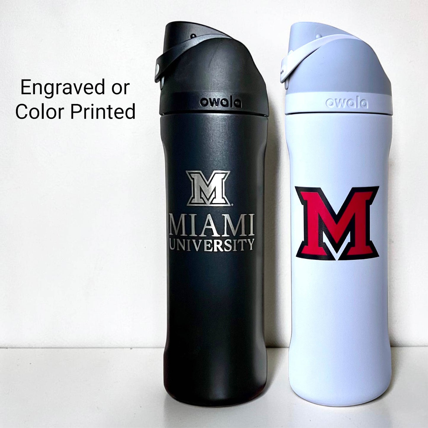 Miami University Ohio Owala 24oz FreeSip Engraved Water Bottle