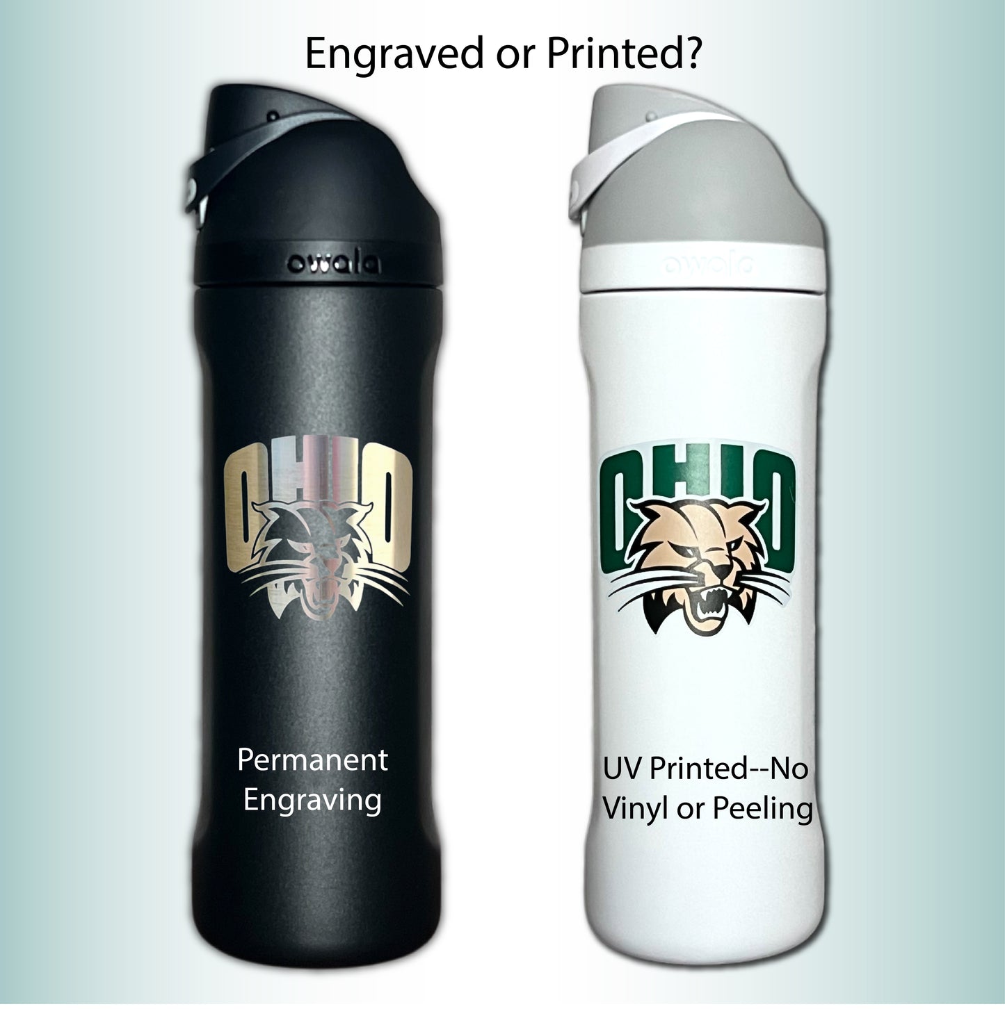 Ohio University Bobcats Owala 24oz FreeSip Engraved Water Bottle