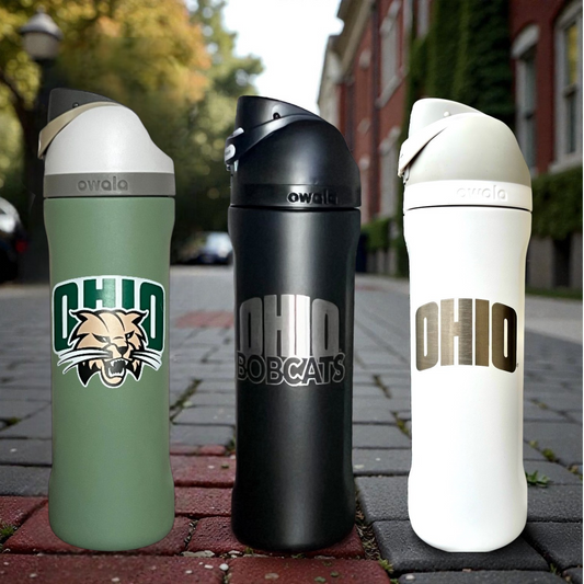 Ohio University Bobcats Owala 24oz FreeSip Engraved Water Bottle
