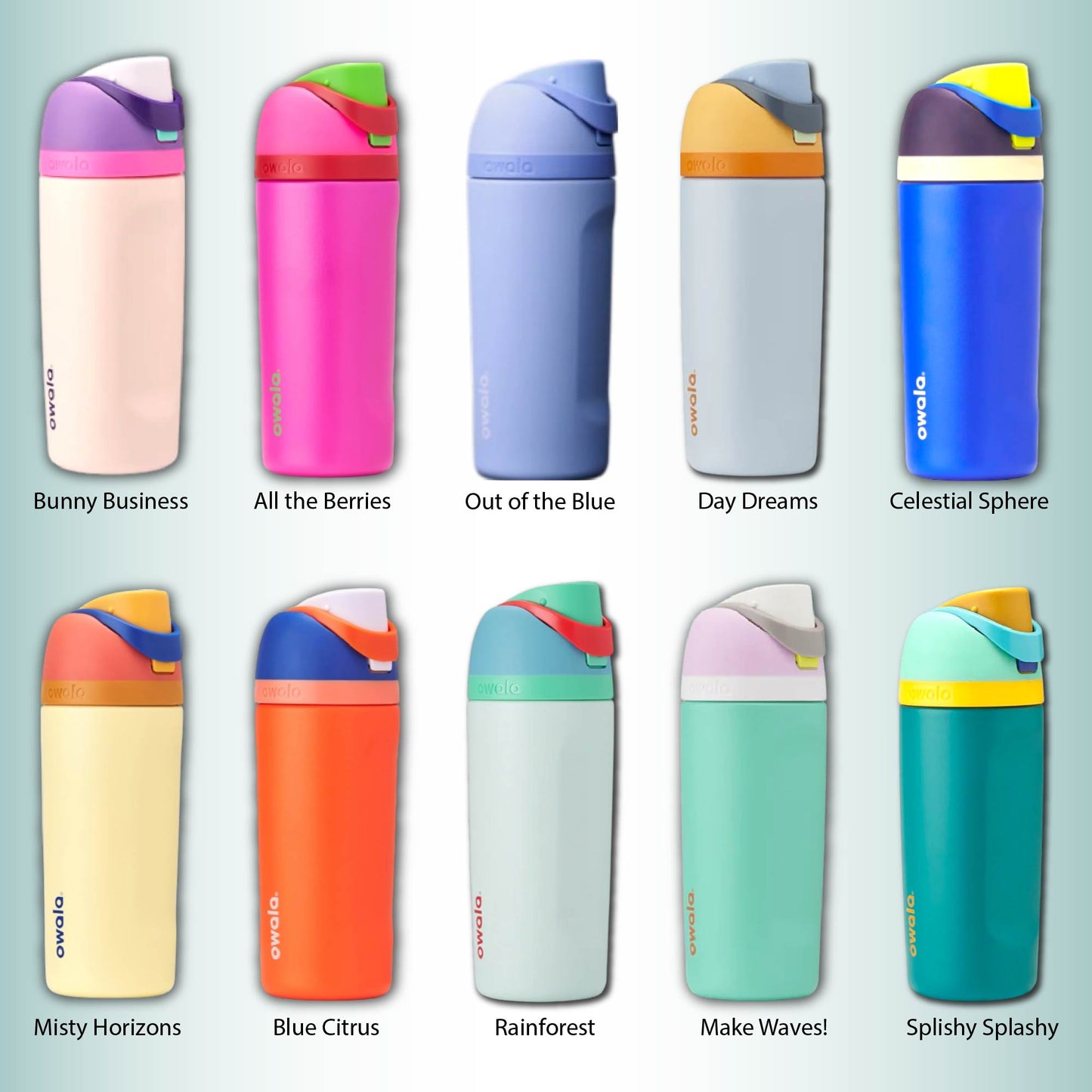 Personalized Kids Owala 16oz FreeSip Custom Engraved Water Bottle with Art