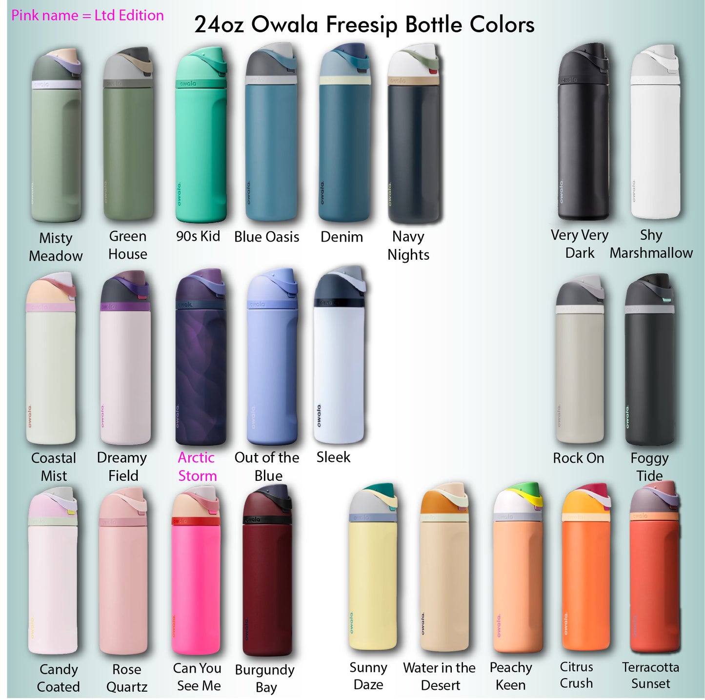 Available Owala bottle colors