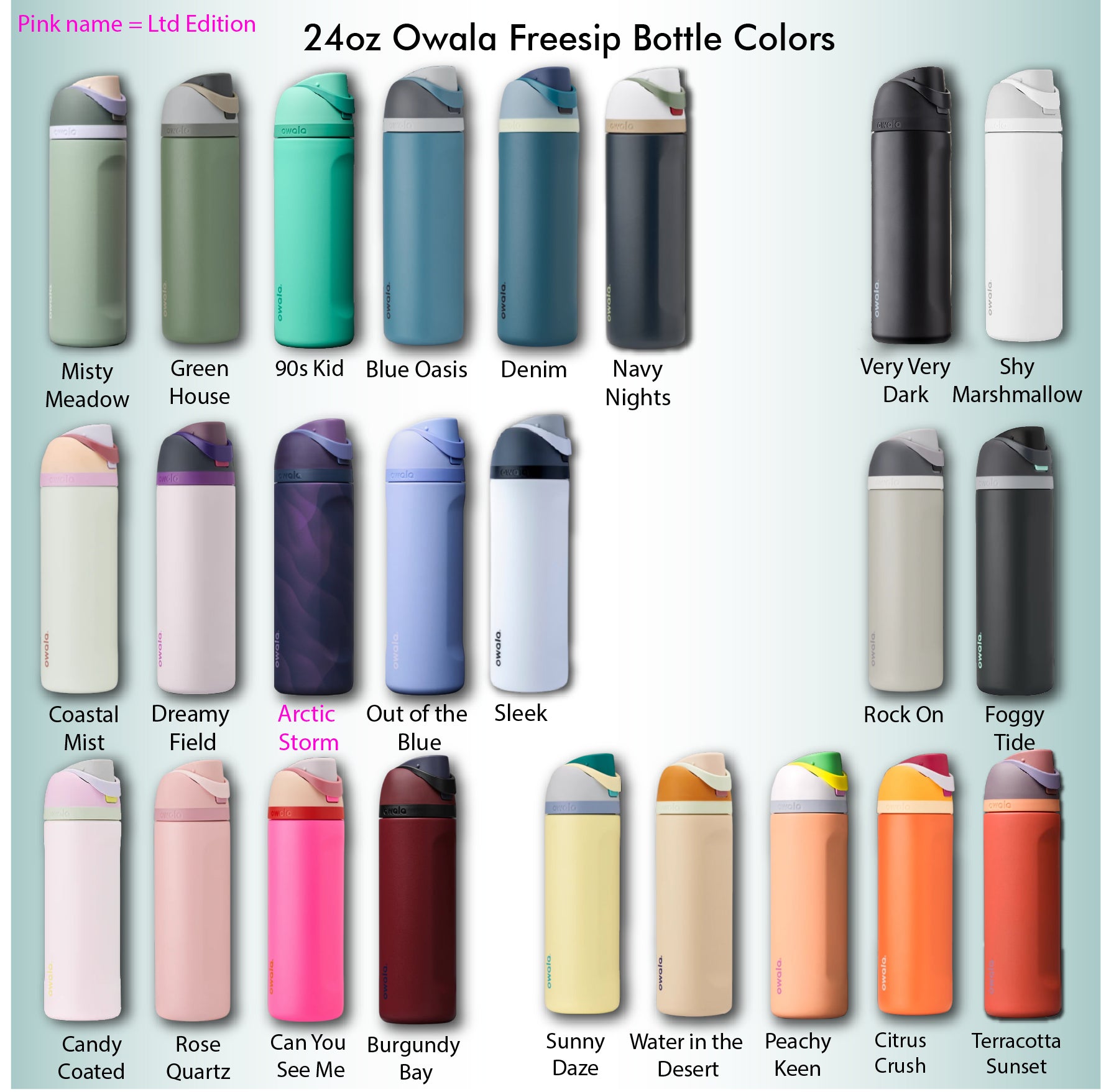 Available Owala bottle colors