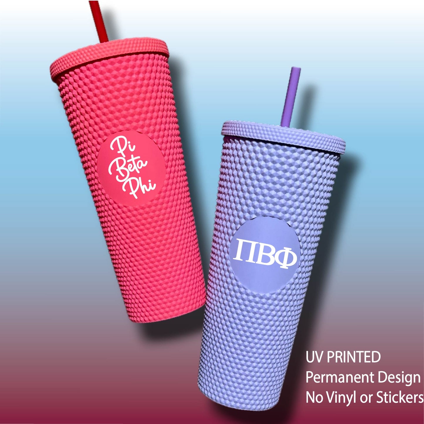Pi Beta Phi Star Studded Tumbler Greek Letters or Name UV Printed Sorority Cup