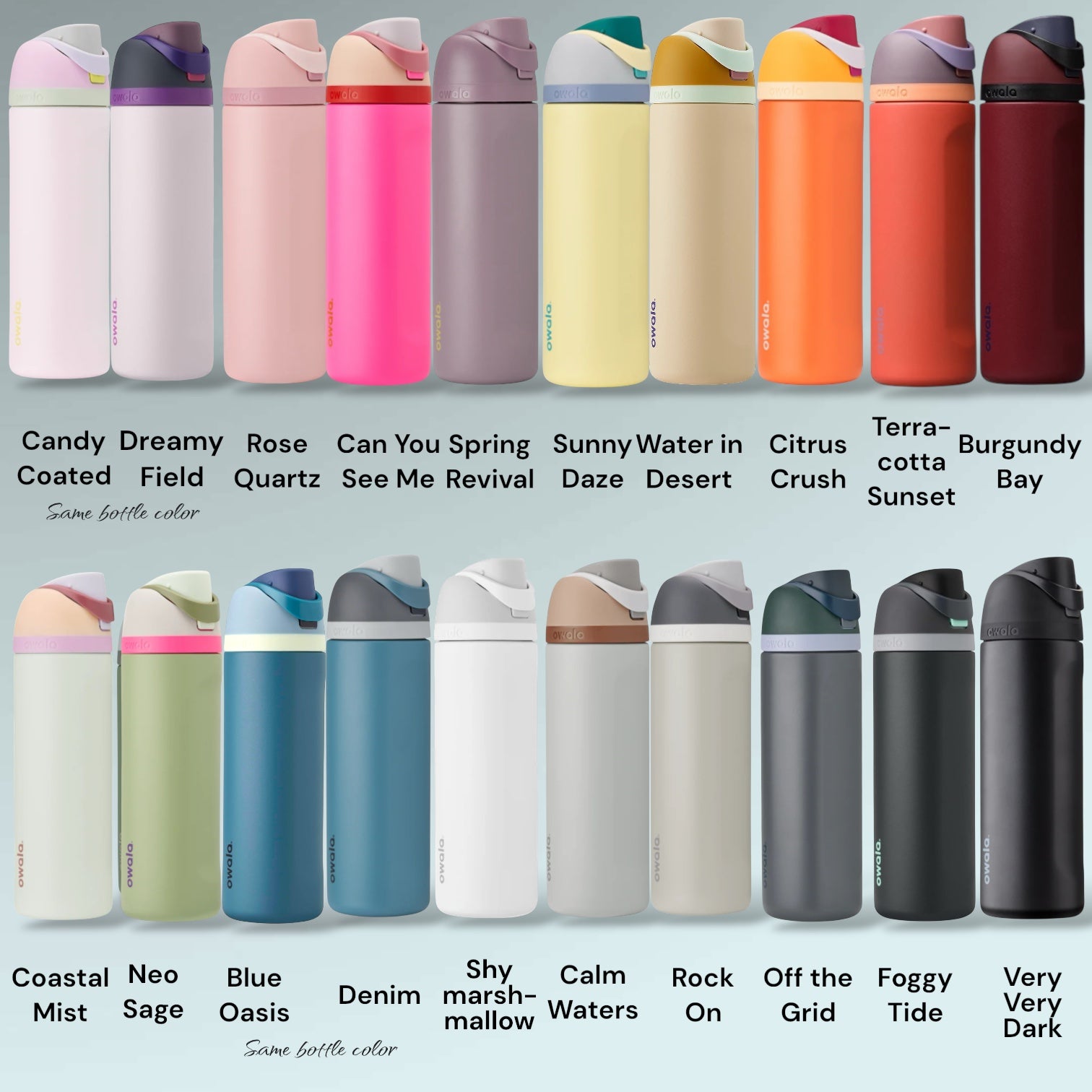 Personalized engraved Owala Freesip 24oz in 20 colors