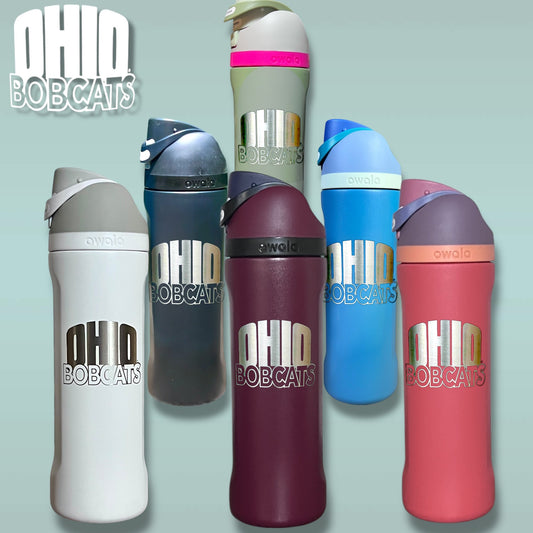 Ohio University Bobcats Owala 24oz FreeSip Engraved Water Bottle