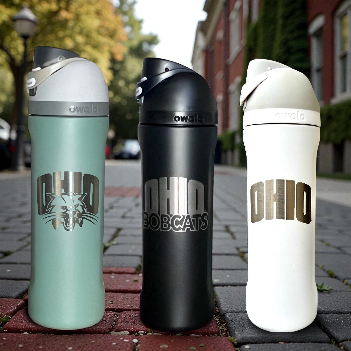 Ohio University Bobcats Owala 24oz FreeSip Engraved Water Bottle
