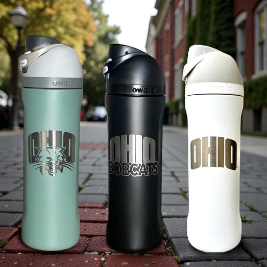 Ohio University Bobcats Owala 24oz FreeSip Engraved Water Bottle