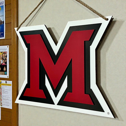 Miami University Ohio Hanging Layered Logo Sign | Graduation Gift Dorm Room Decor