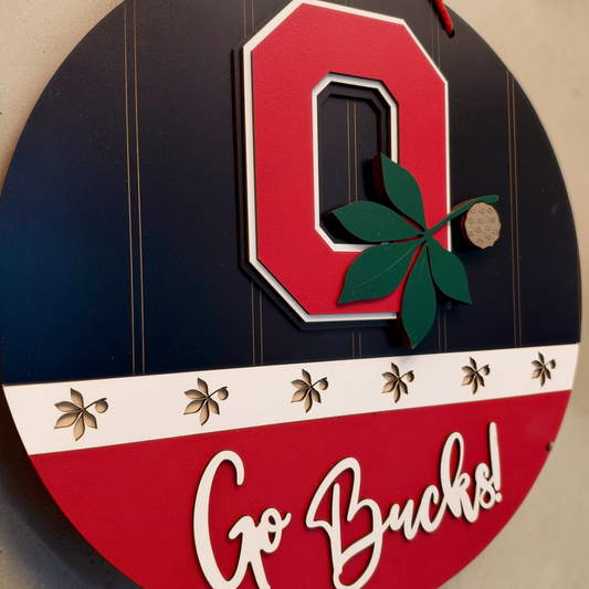 Ohio State University Block O Go Bucks Door Hanger or Bar Sign