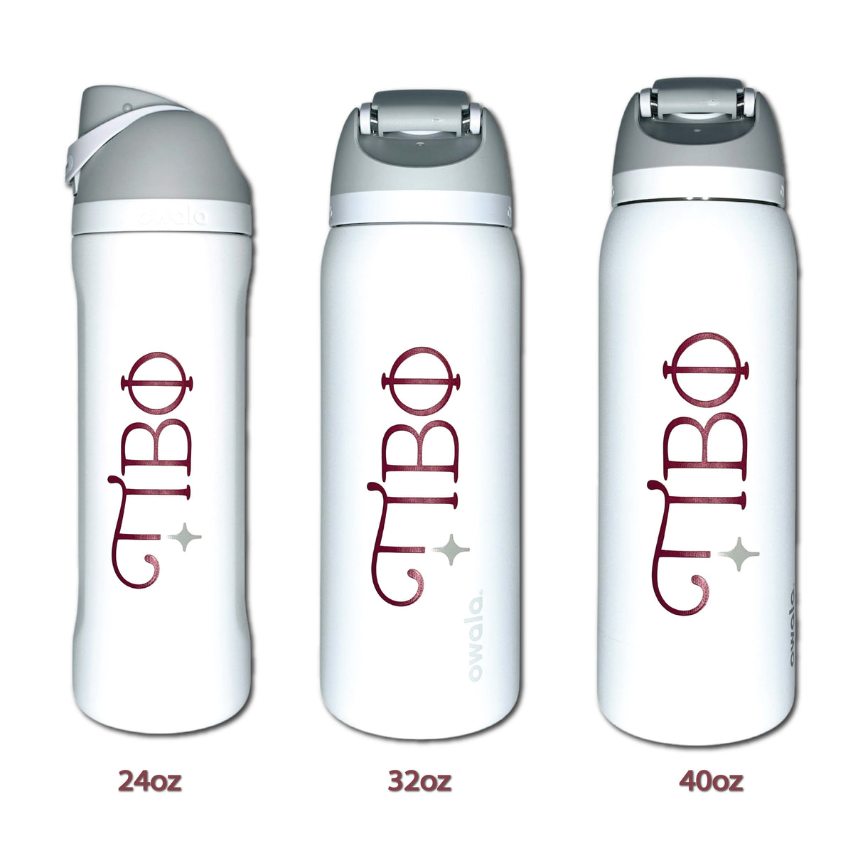 Pi Beta Phi New Logo Owala Water Bottle | 3 Sizes | Vertical Logo