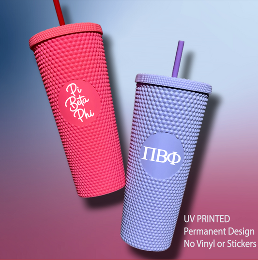 Pi Beta Phi Star Studded Tumbler Greek Letters or Name UV Printed Sorority Cup