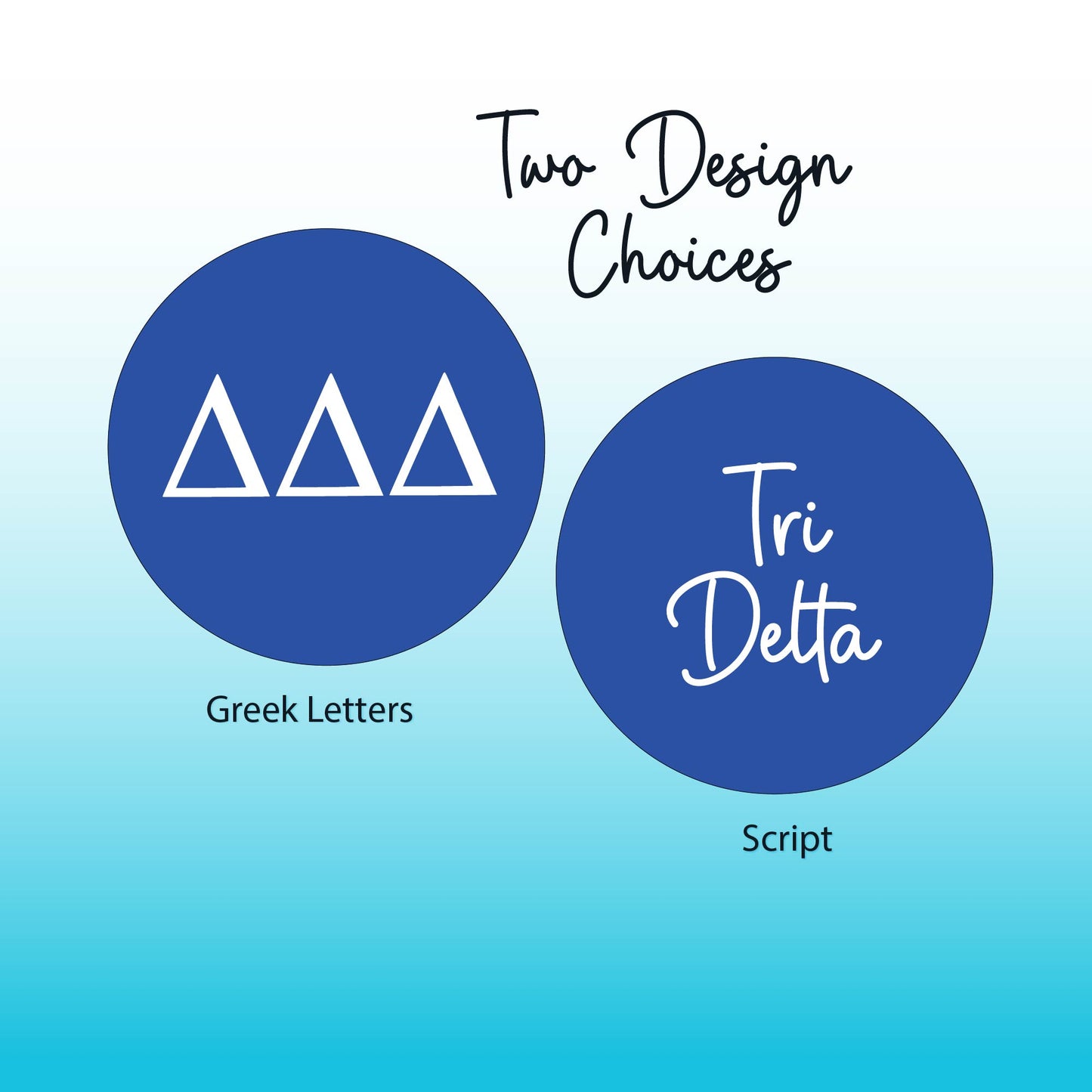 Tri Delta Star Studded Tumbler Greek Letters or Name White UV Printed Sorority Cup