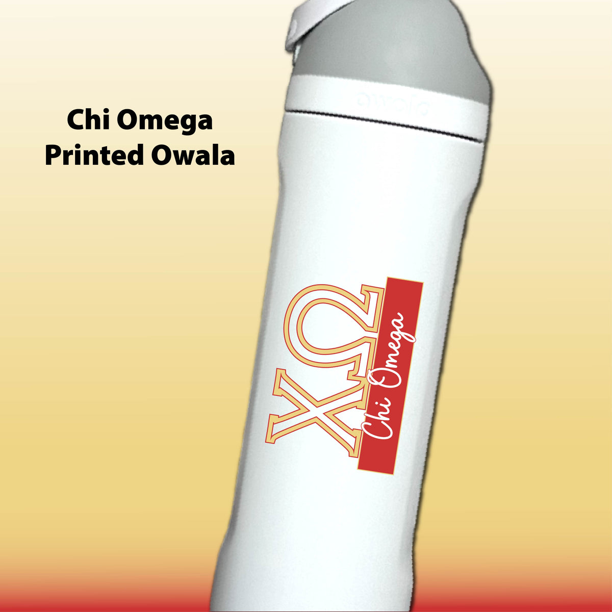 Chi Omega Greek Letter Tumbler | XO Sorority Name Overlay | Owala or Glitter Skinny