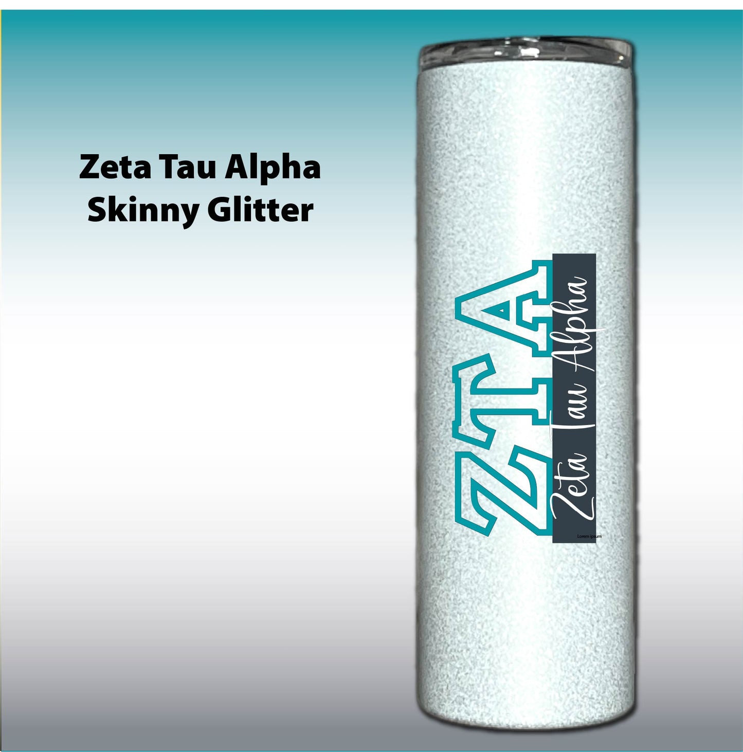 Zeta Tau Alpha Letter Tumbler | ZTA Sorority Name Overlay | Owala or Glitter Skinny