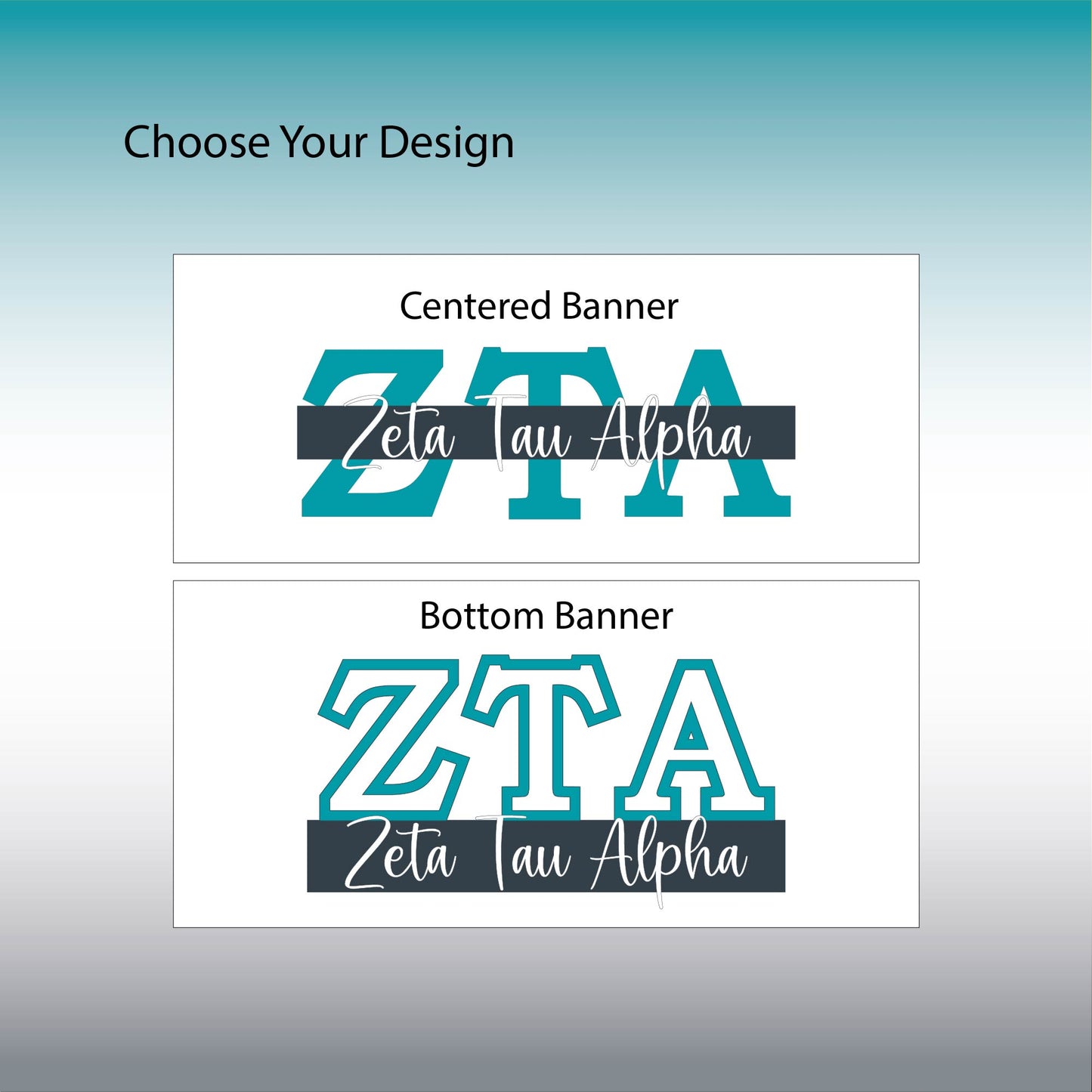 Zeta Tau Alpha Letter Tumbler | ZTA Sorority Name Overlay | Owala or Glitter Skinny