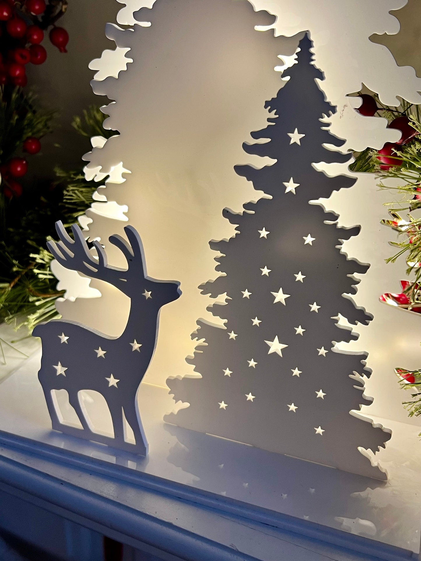 Holiday Tabletop Lighted Winter Trees