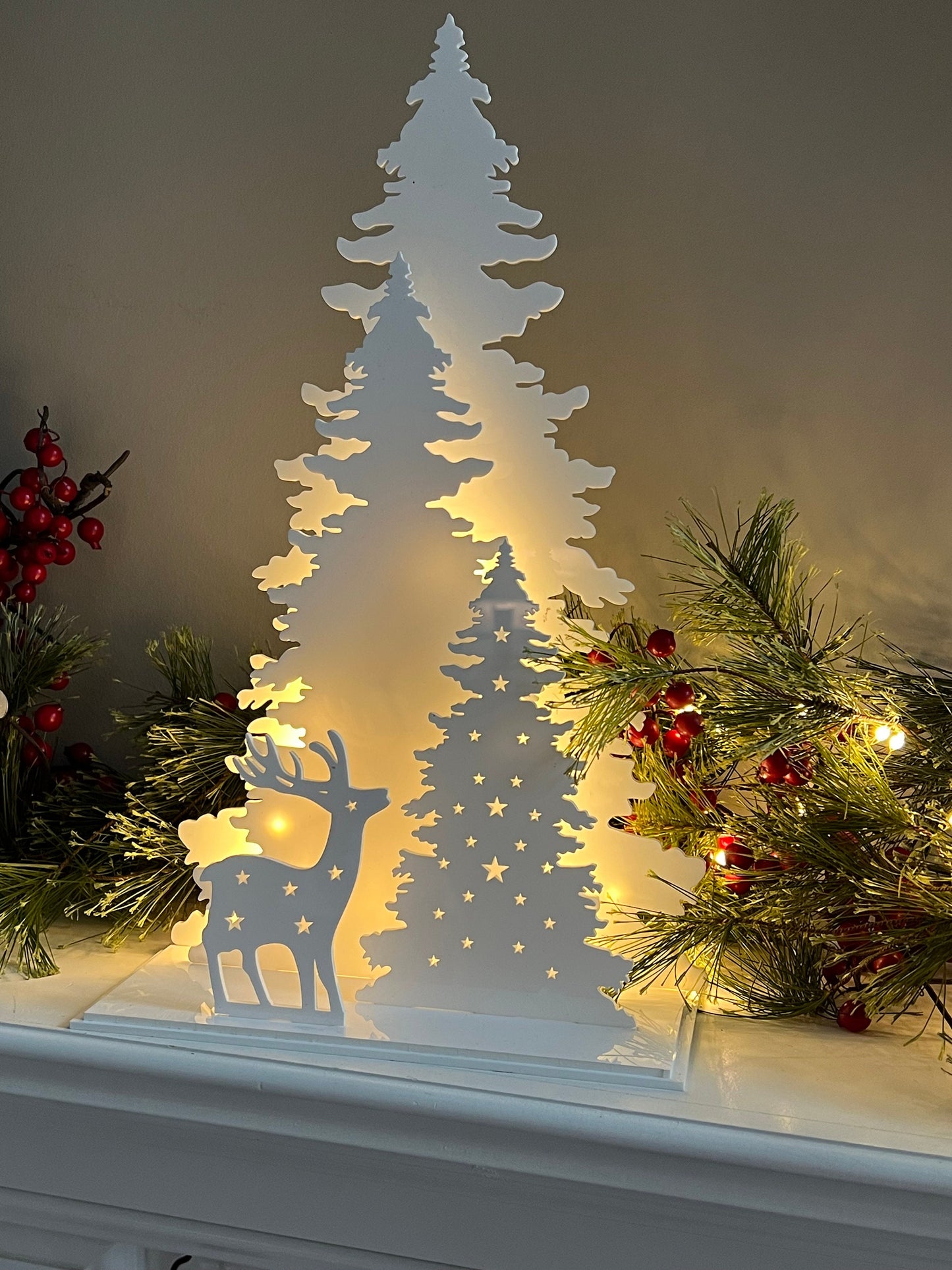 Holiday Tabletop Lighted Winter Trees