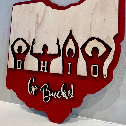Ohio State University Go Bucks Layered Sign