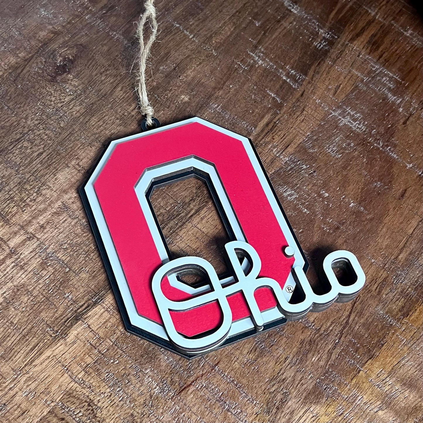 Ohio State University Block O Ohio Script Ornament