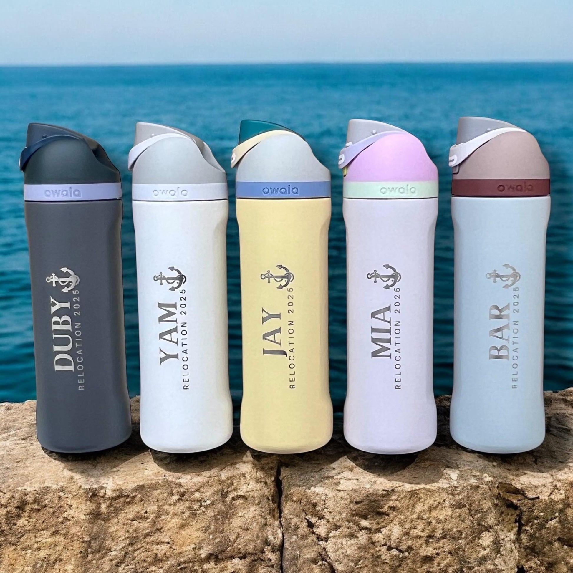 Engraved personalized Owala freesip 24oz water bottle examples
