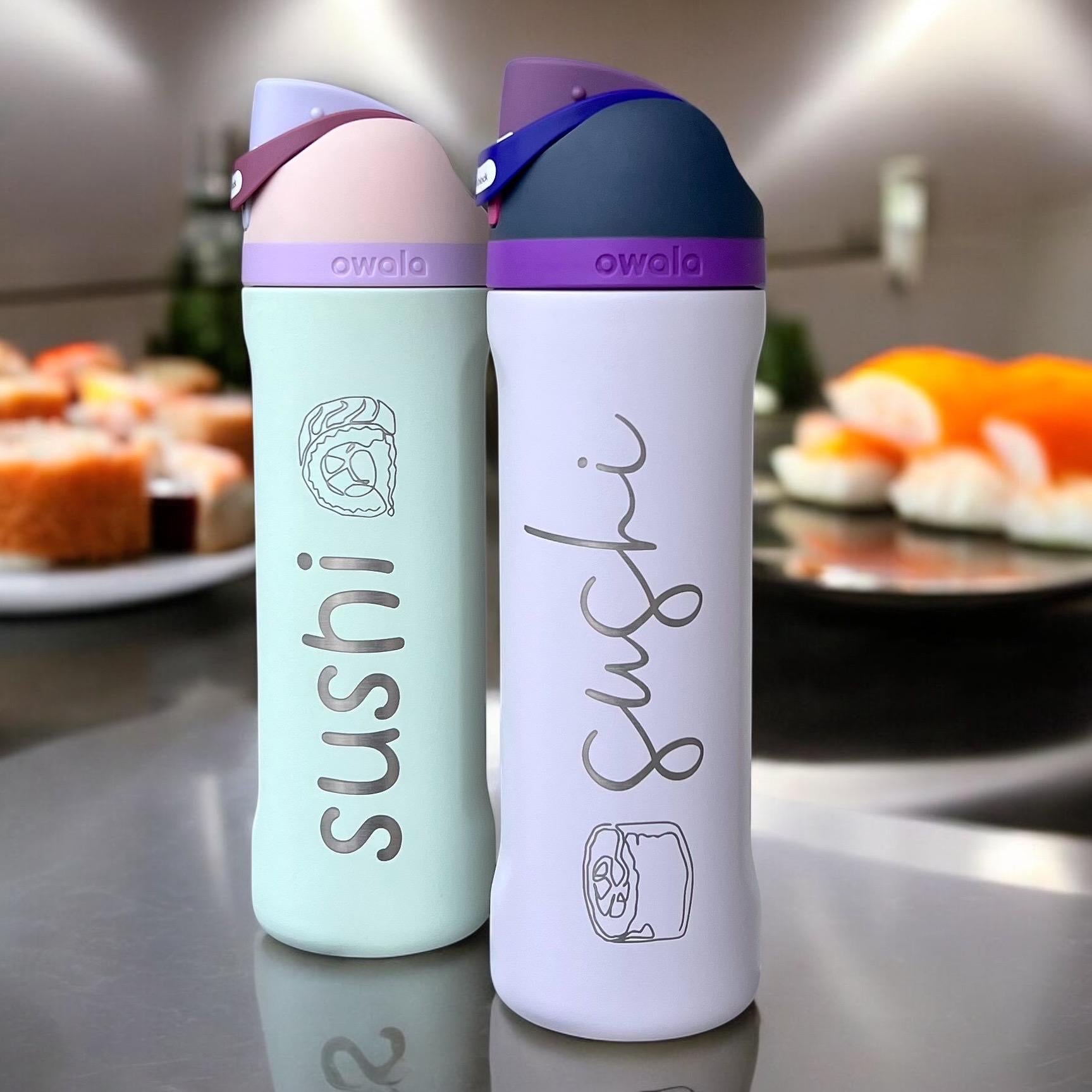 Engraved personalized Owala freesip 24oz water bottle examples