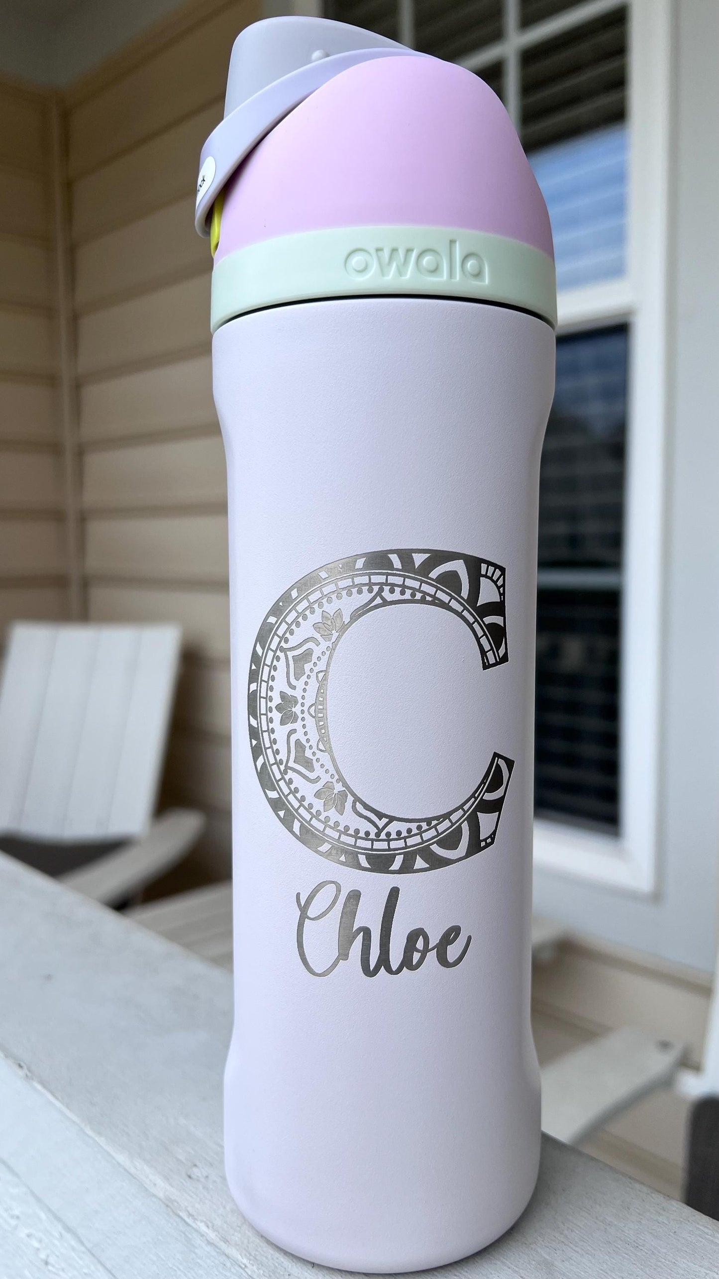 Owala 24oz FreeSip Custom Engraved Water Bottle with Initial and Name