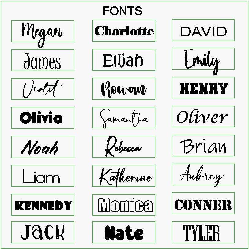 24 Font choices for Owala smoothsip sliders