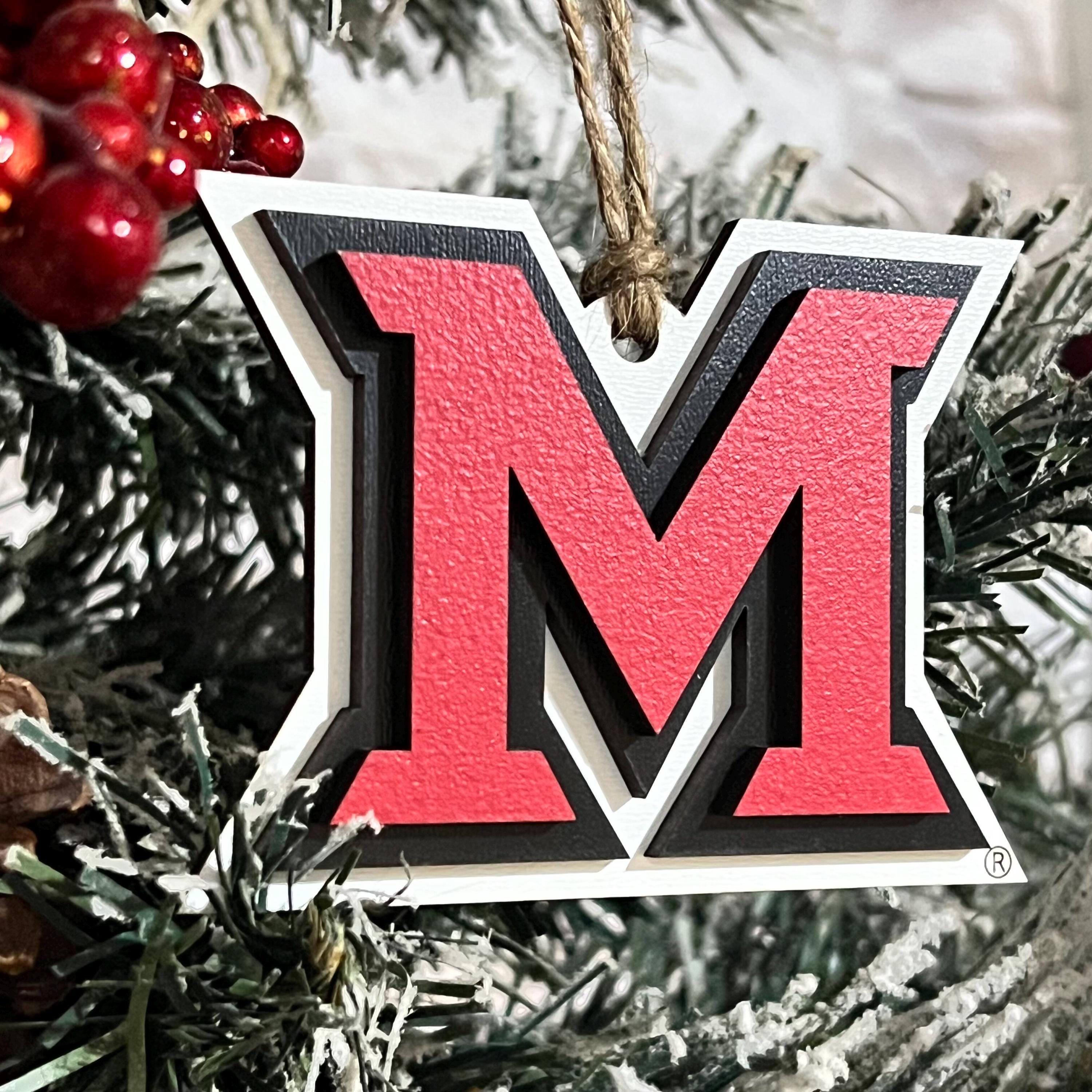 Licensed Miami University Ohio Logo 3 Layer Wood Ornament – The