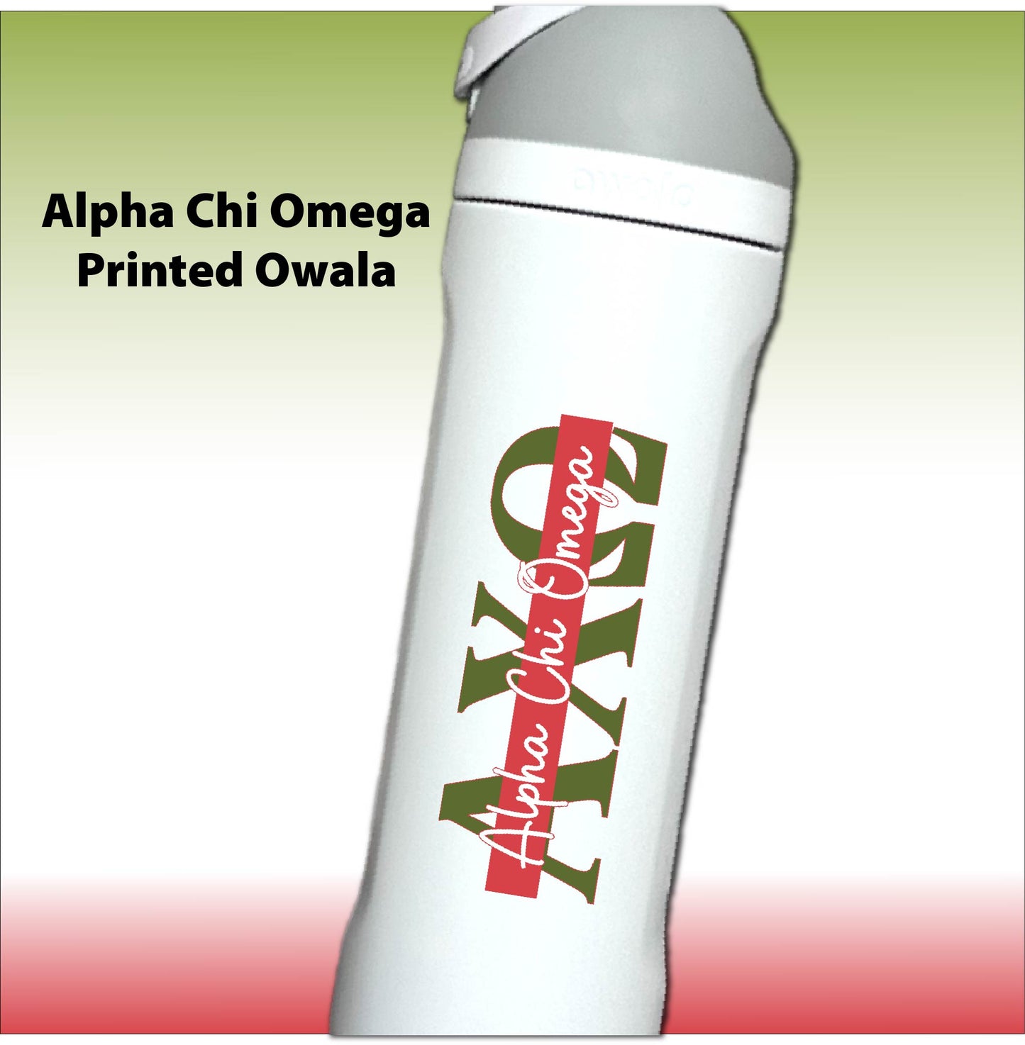 Alpha Chi Omega Greek Letter Tumbler | AXO Sorority Name Overlay | Owala or Glitter Skinny