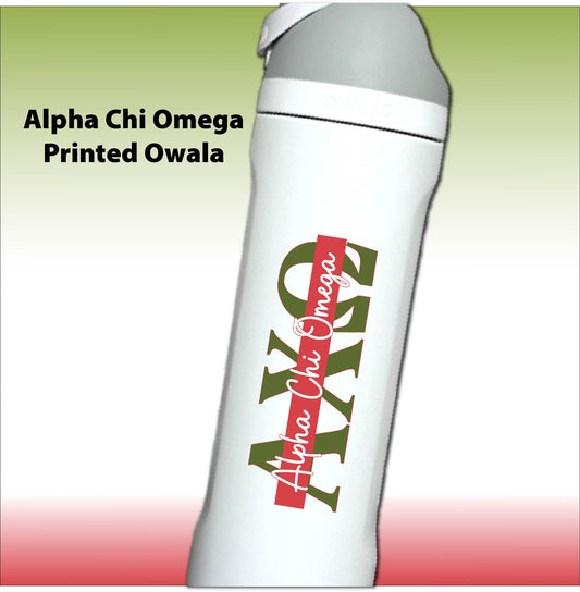 Alpha Chi Omega Greek Letter Tumbler | AXO Sorority Name Overlay | Owala or Glitter Skinny
