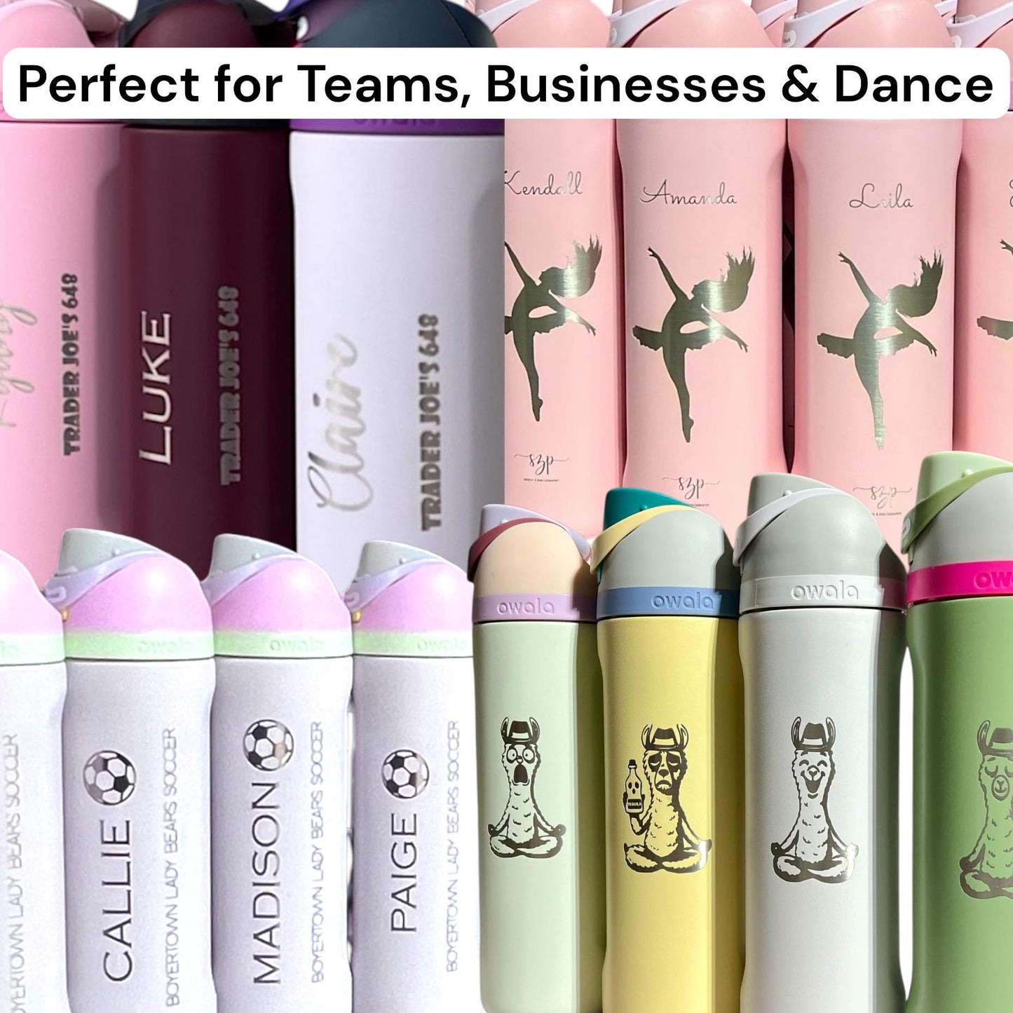 Custom Logo Owala FreeSip Bottle | Engraved or UV Printed Team Corporate Gift