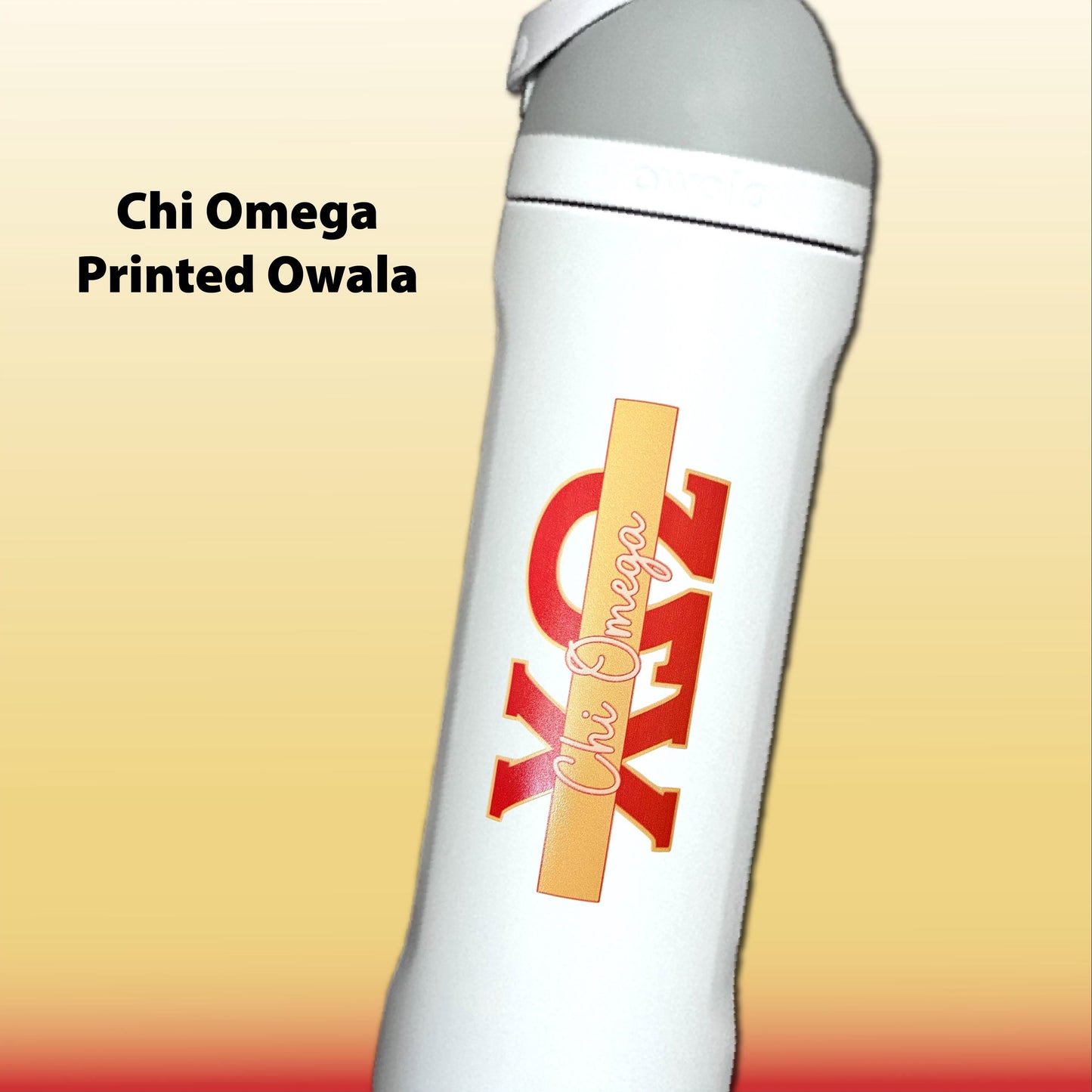 Chi Omega Greek Letter Tumbler | XO Sorority Name Overlay | Owala or Glitter Skinny