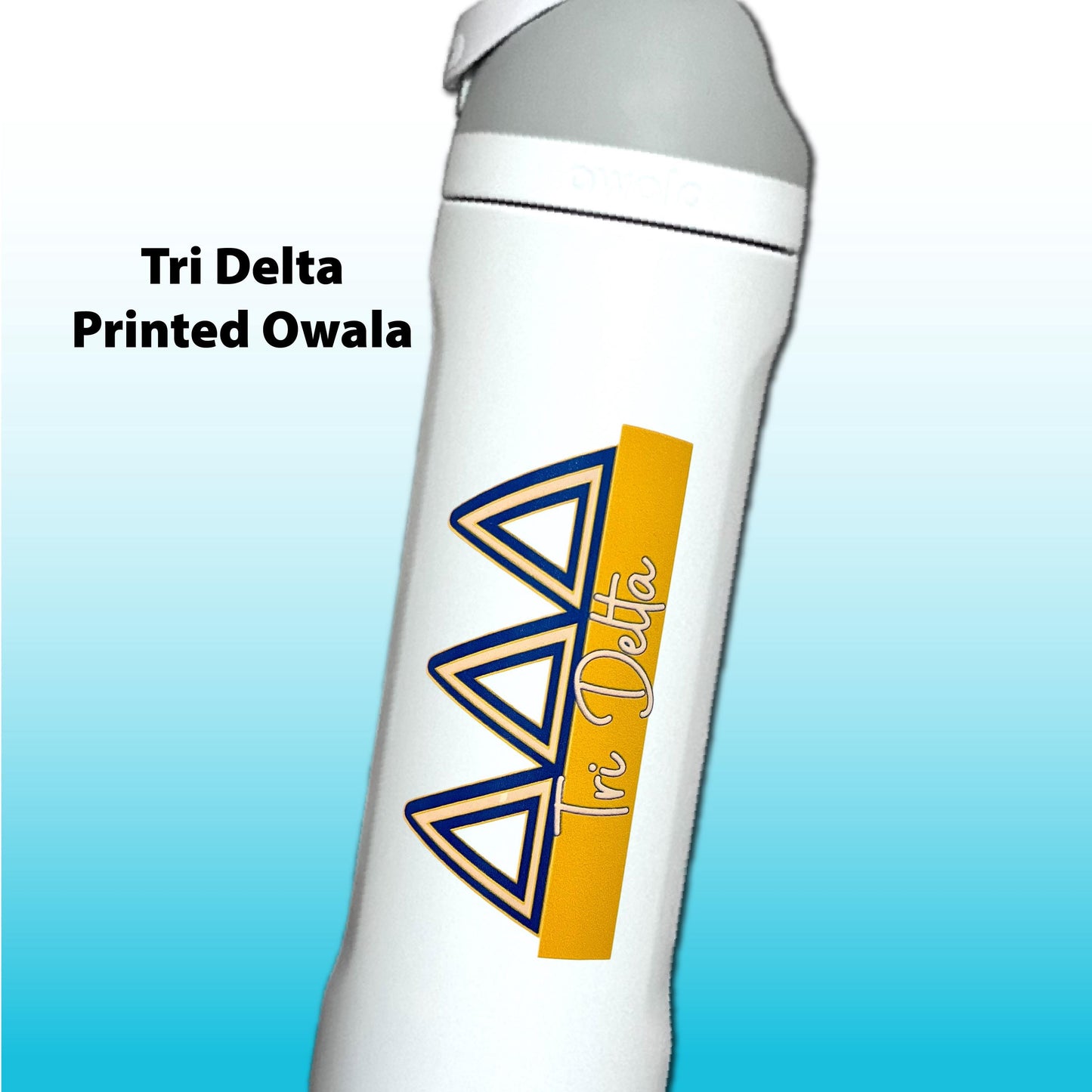 Delta Delta Delta Greek Letter Tumbler | Tri Delta Sorority Name Overlay | Owala or Glitter Skinny